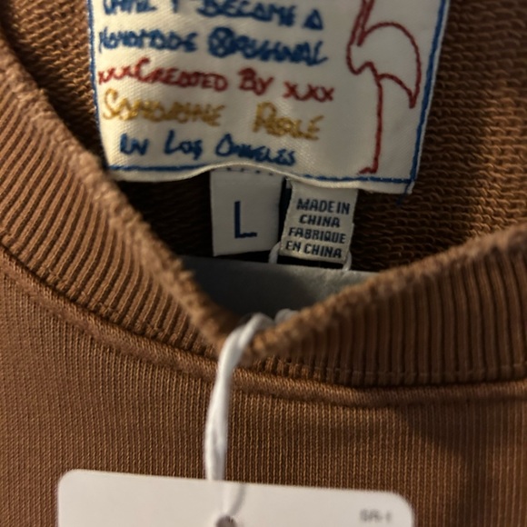 Free People x Sandrine Rose brown oversized embroidered sweatshirt. NWT - Picture 7 of 12